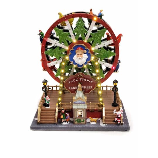 Wizardi 13" Lighted Musical Christmas Ferris Wheel with Motion